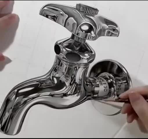 Как карандашом изобразить хром на бумаге