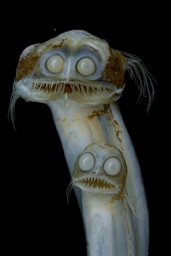 Рыба-телескоп — редкий хищник из семейства гигантуровых, обитающий на глубина...