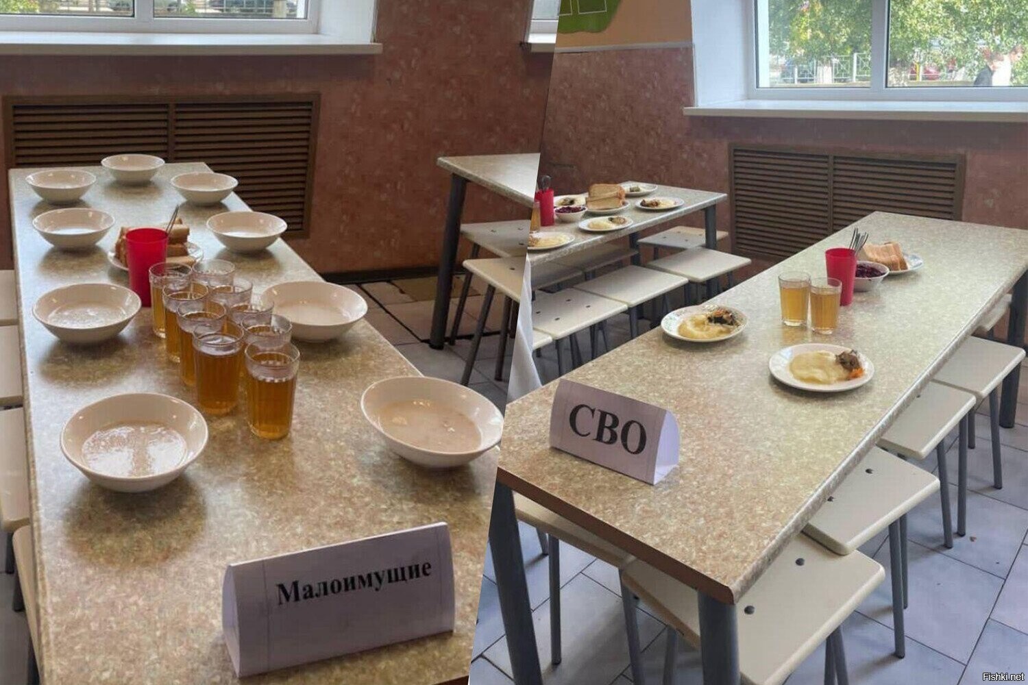 В городе Азов Ростовской области в столовой школы №11 сотрудники для детей ус...