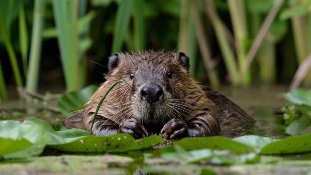 Неравнодушные люди спасли бобра, который придавил себе хвост стволом дерева