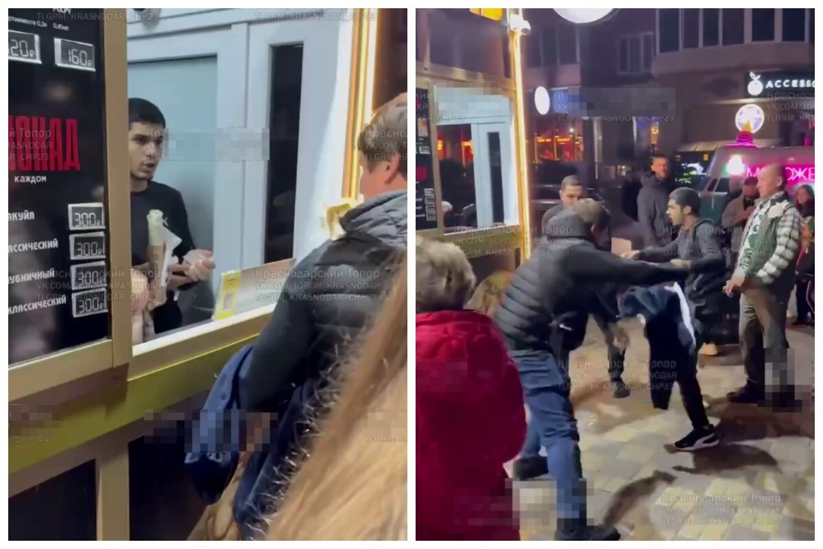 "Эй, коза, ты чего делаешь?": в Краснодаре покупатель подрался с поваром из-за шаурмы