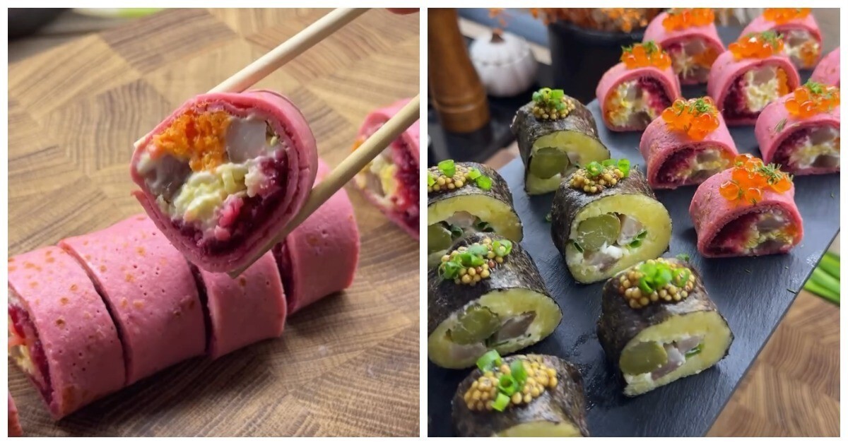 Праздничные роллы «Селёдка под шубой»