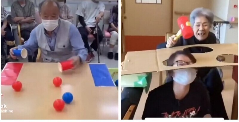 В Японии показали, как в домах престарелых развлекают пожилых людей