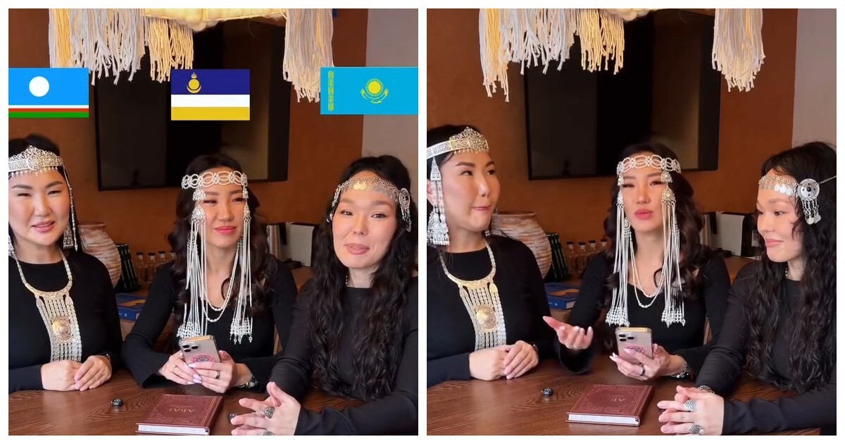 Три девушки из Азии показали, как русские слова звучат на их языках