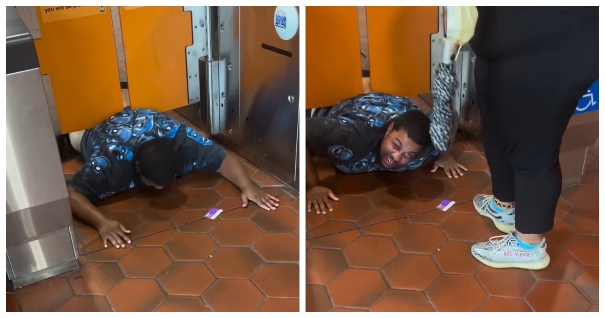 Попытка пройти без билета закончилась застреванием