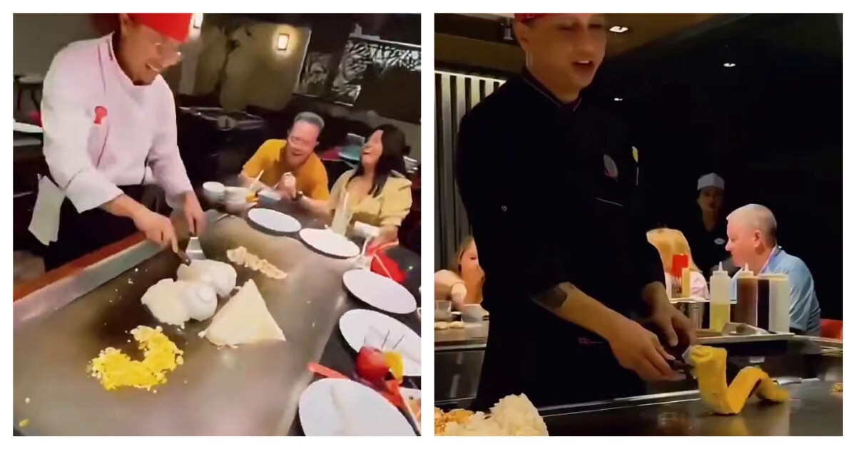 Повара развлекают клиентов