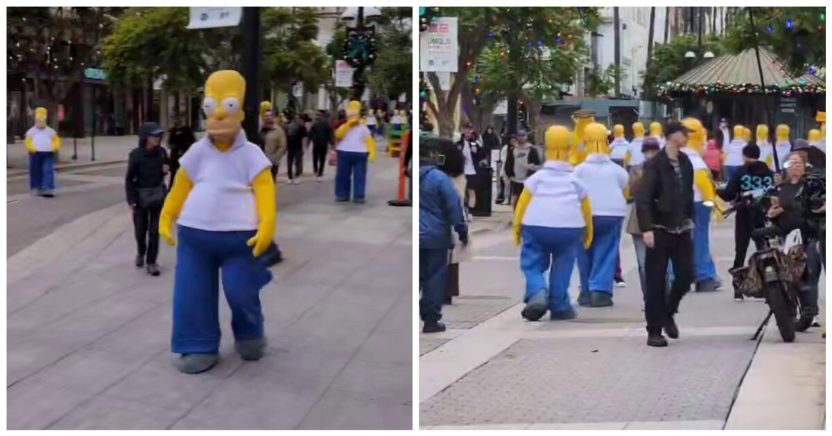 Гомеры Симпсоны заполонили улицу Санта-Моники