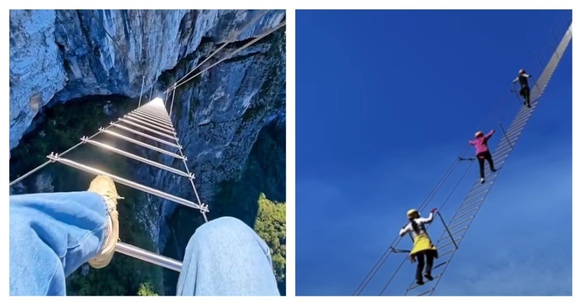 Аттракцион для смелых в Китае