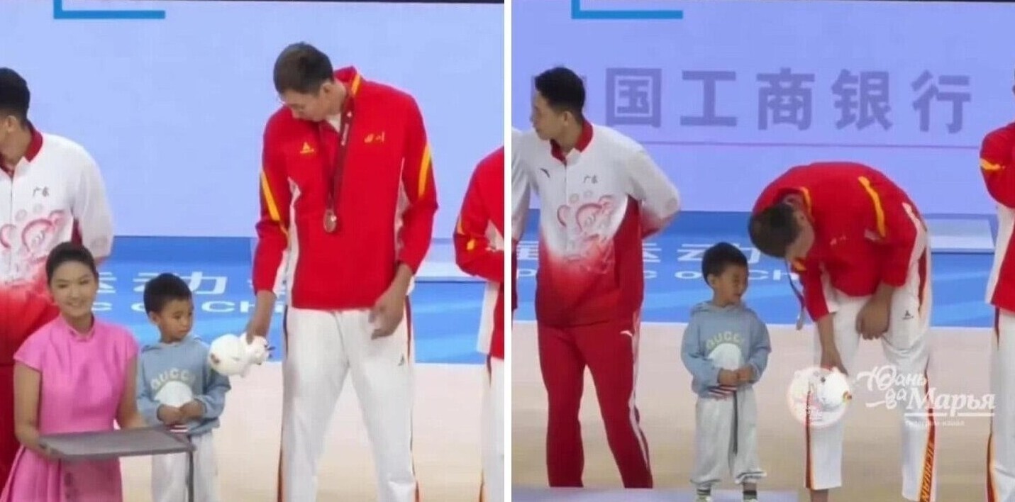 Тёплый момент на Национальных играх: баскетболист обменял талисман ради сына