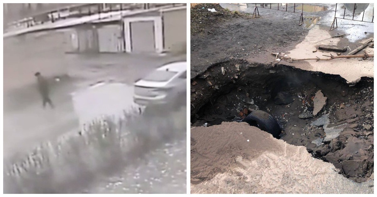 В Омске пенсионер наступил в лужу и провалился в кипяток