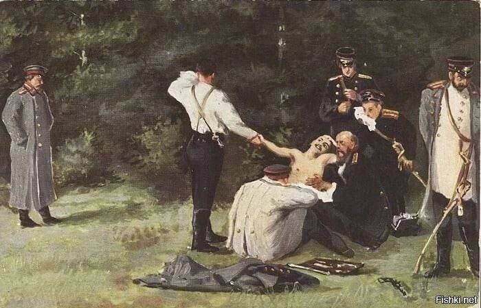 27-летний Лермонтов на дуэли стрелял первый и специально выстрелил в воздух, ...