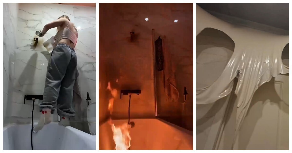 Девушка делала ремонт при свечах и сожгла ванную