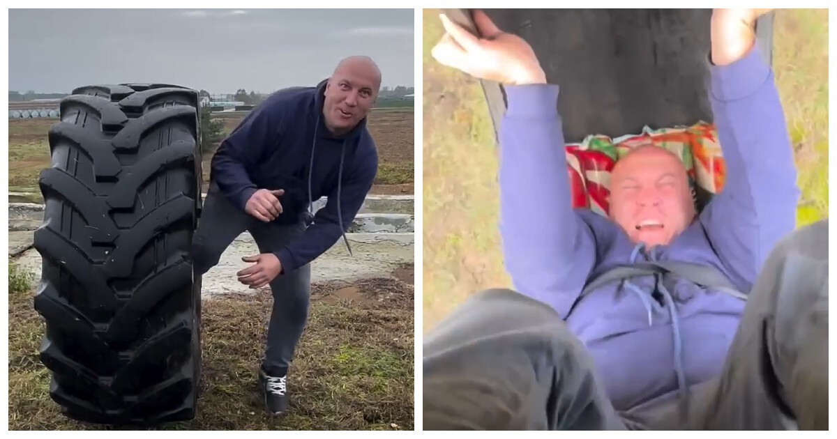 Катание в шине: мужская версия развлечений