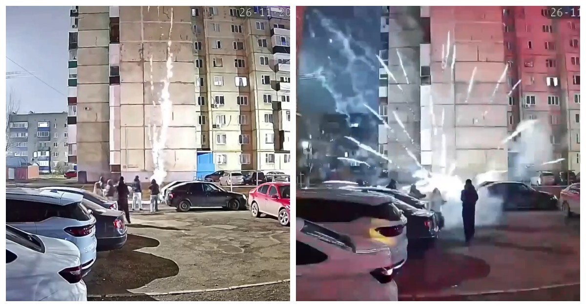 Подростки едва не устроили взрыв во дворе при запуске фейерверка