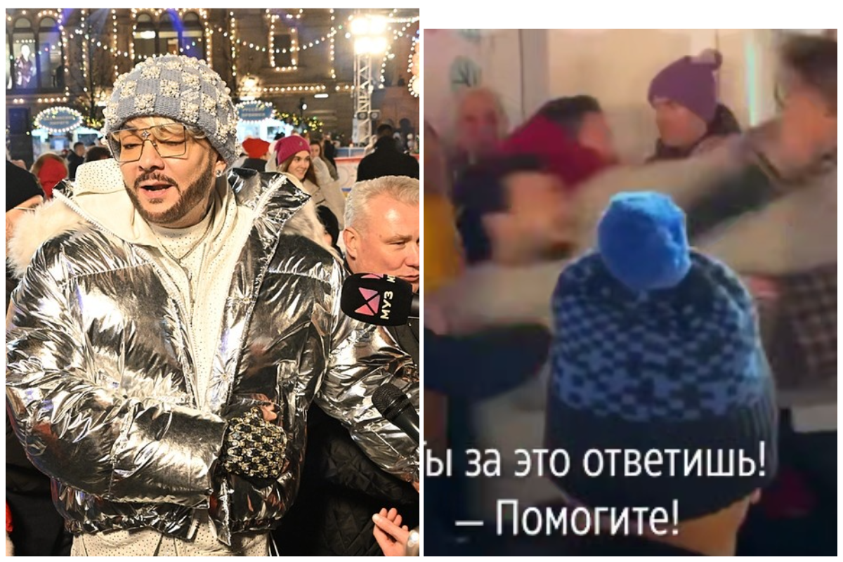 "Ты за это ответишь!": концертный директор Филиппа Киркорова подрался с блогером на открытии ГУМ-катка