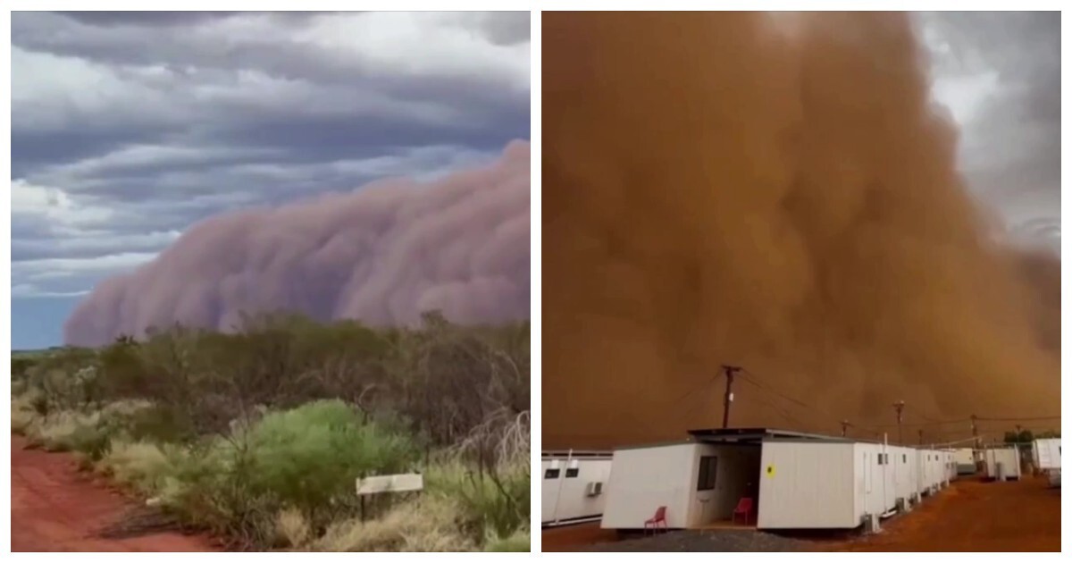 В Австралии мощная песчаная буря накрыла золотую шахту
