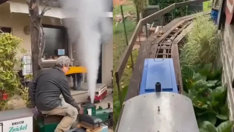 Железная дорога во дворе дома