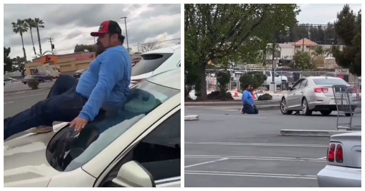 В Калифорнии водитель прокатил агрессивного мужчину на капоте