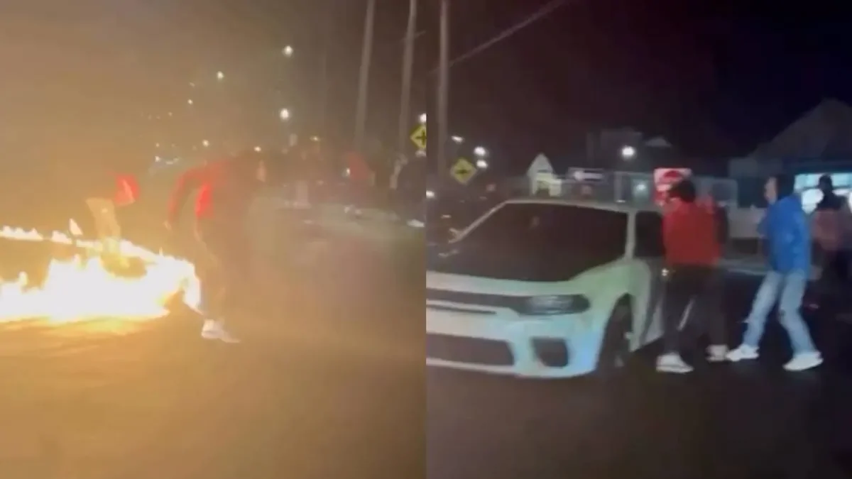 Когда трюк с огнём выходит из-под контроля: горящие ботинки и авария