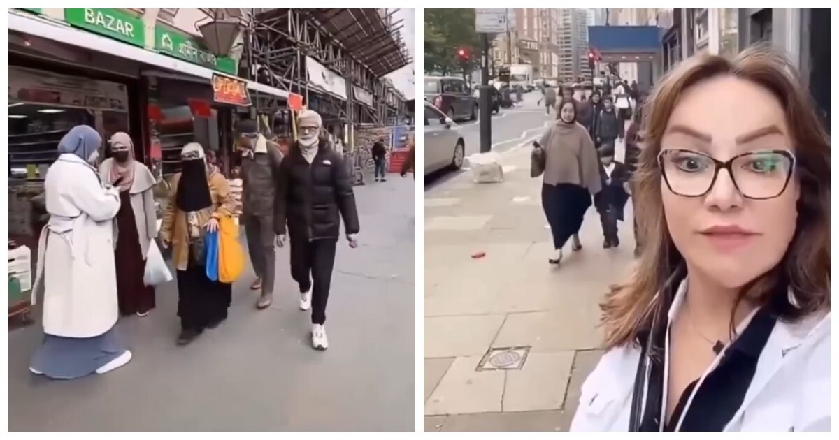 Женщина в шоке от увиденного на улицах Лондона