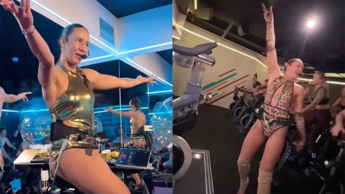 Девушка превращает обычную тренировку в настоящее шоу