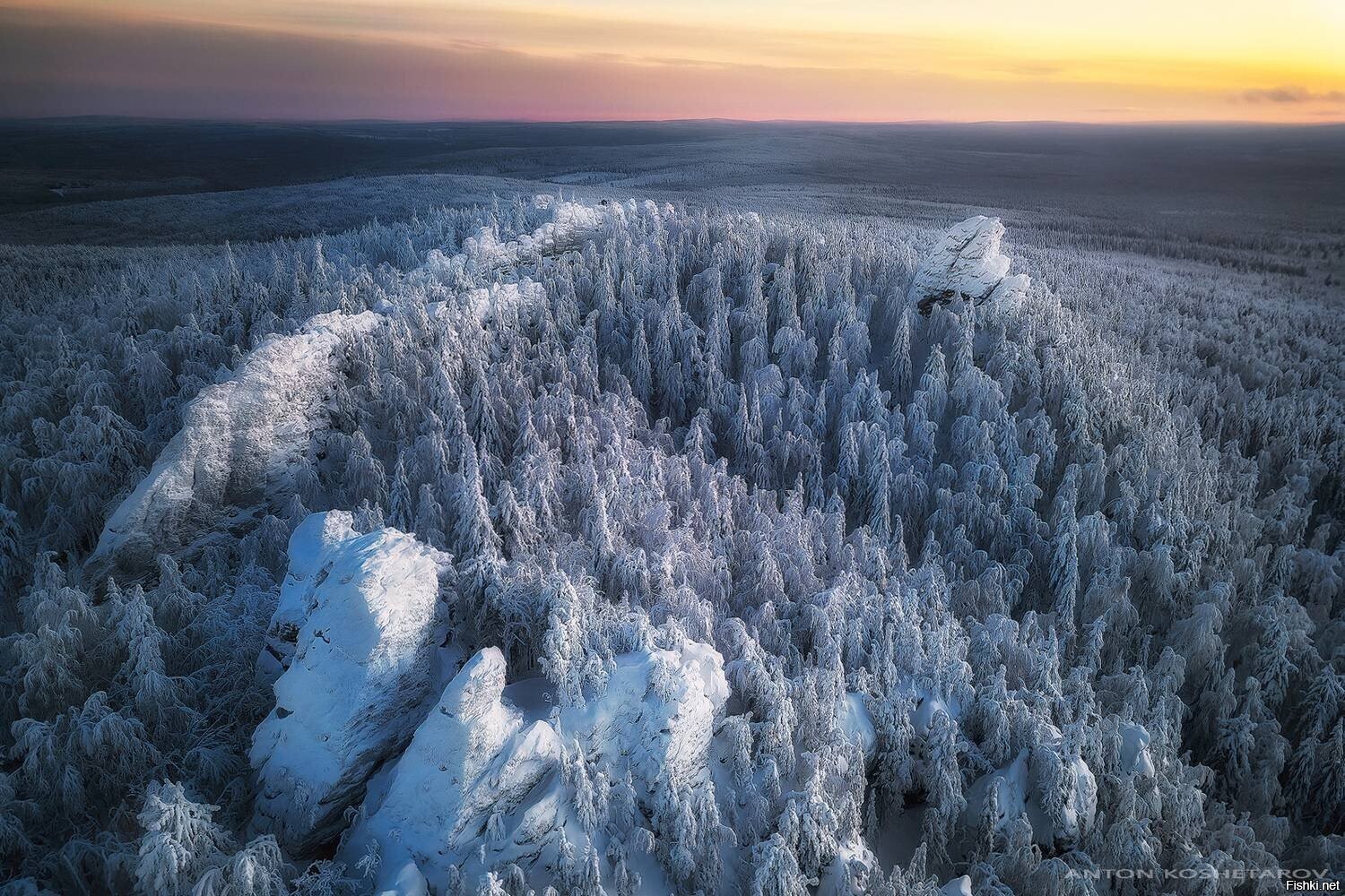Зимний закат на горе Колпаки