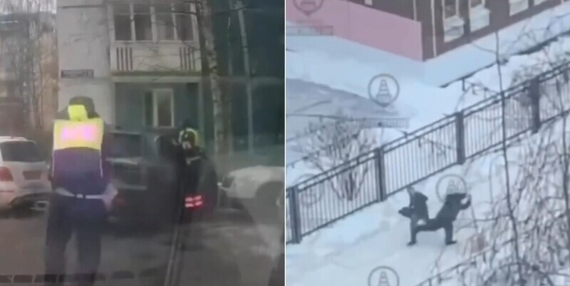 В Петербурге дворник при помощи подножки помог полиции задержать нарушителя