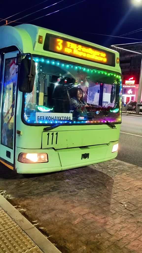 Новогодний троллейбус в Могилеве