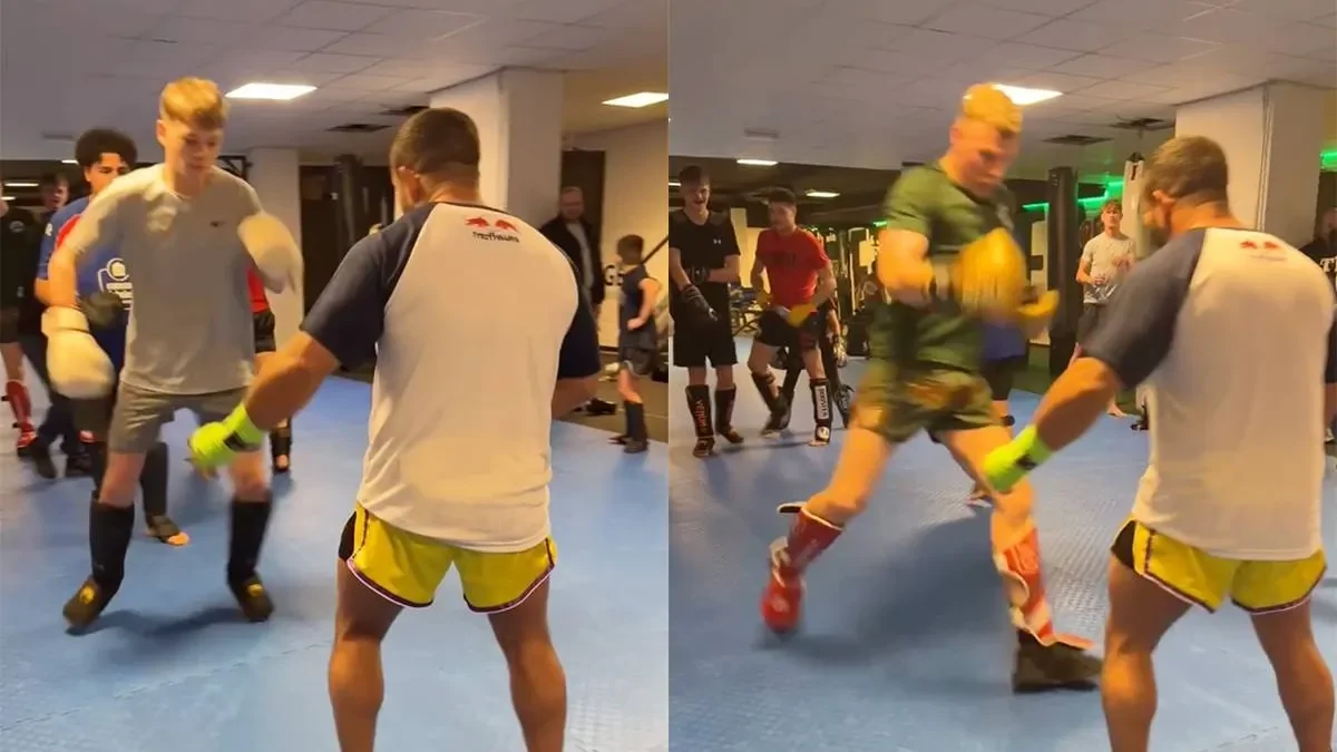 Демонстрация выносливости: мужчина принимает удары на себя