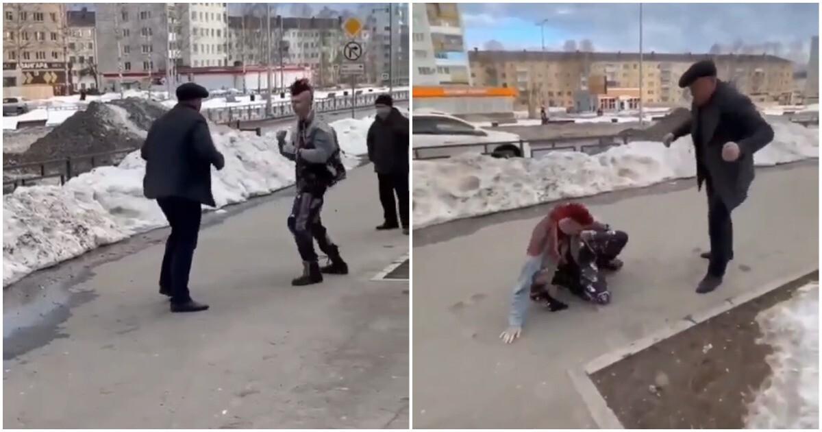 Мужчина напал на панка