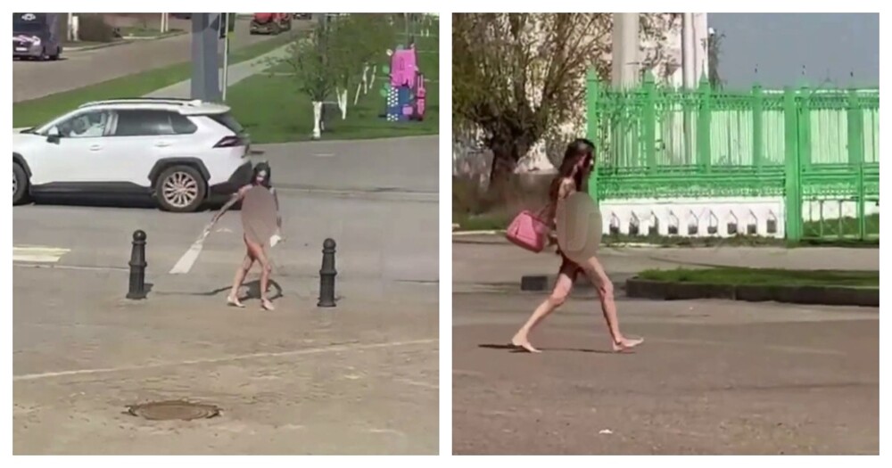 В Набережных Челнах по улицам разгуливала голая девушка