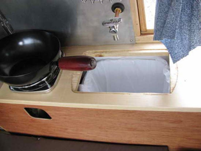Burner and kitchen sink 