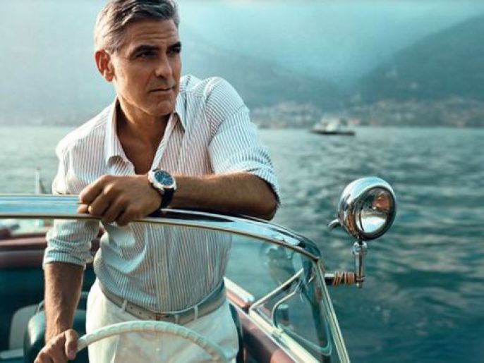 George Clooney In a boat 