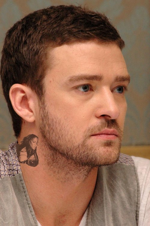 Justin Timberlake Neck tattoo 
