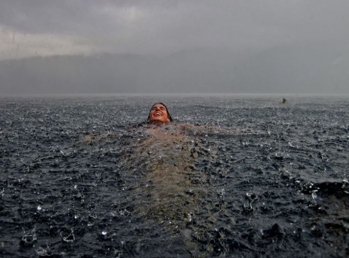 Swimming in the rain 