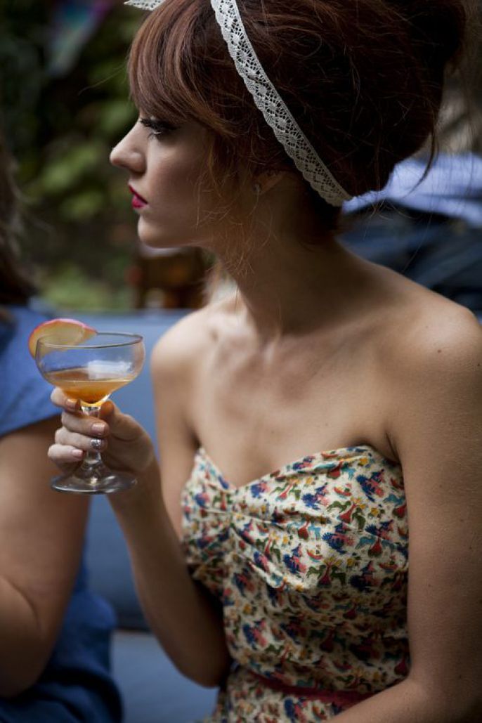 Model with A Drink 