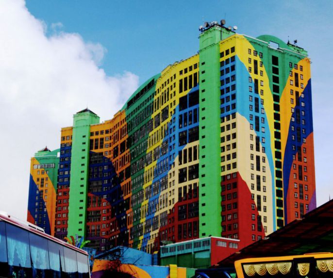 colorful city building 