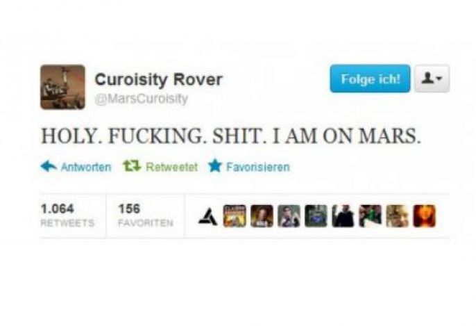 Tweet from Curiosity Rover 