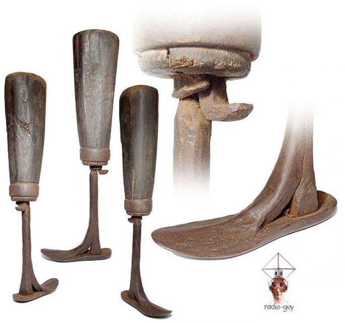 9. 19th century wood & cast iron leg