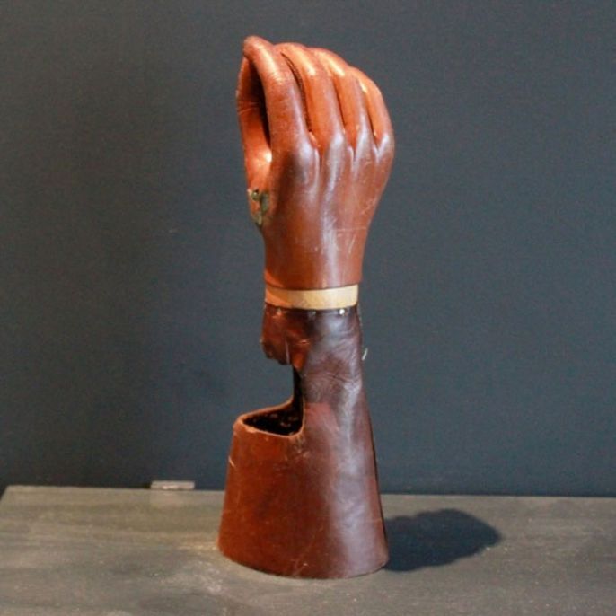 15. Leather prosthetic hand