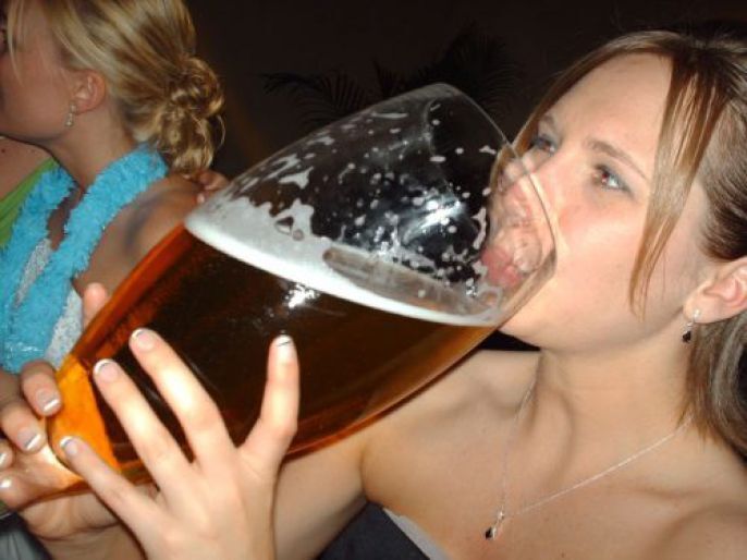 Female Beer Chug 