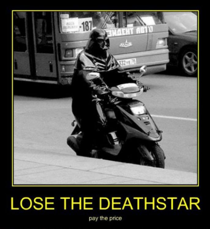 Darth Vader on moped 