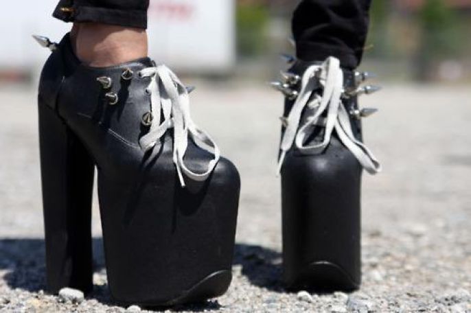 Spiky Black High heels 
