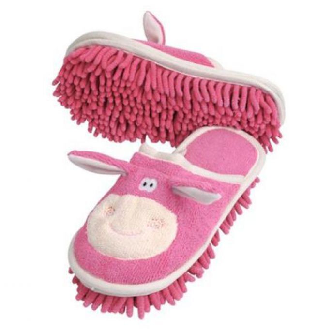 Odd Products Pink Cow Slippers 