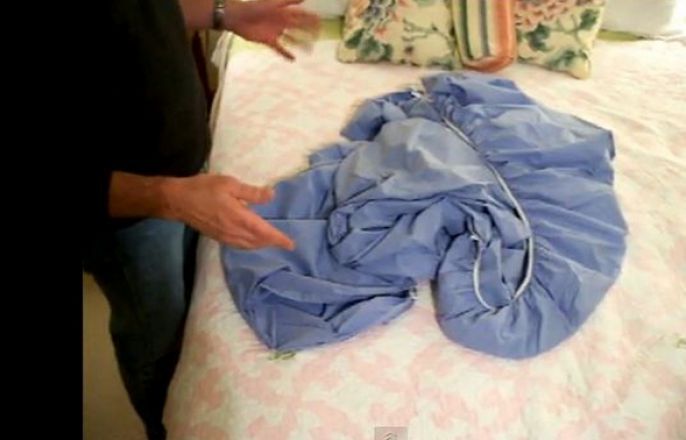 Wrong way to fold bed sheets 