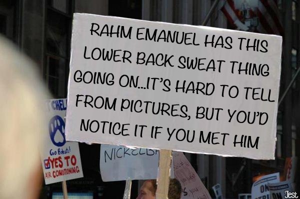 Rahm Emanuel Has Lower back Sweat 