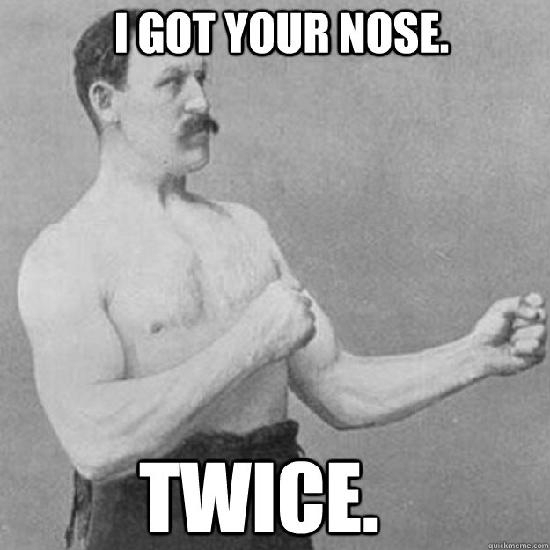 This Man is so Manly That His Moustache Has its own Fists!