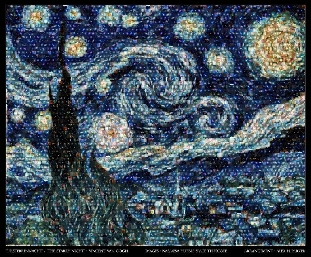 Van Gogh’s Starry Night Recreated Entirely Out Of Real Galaxy Images