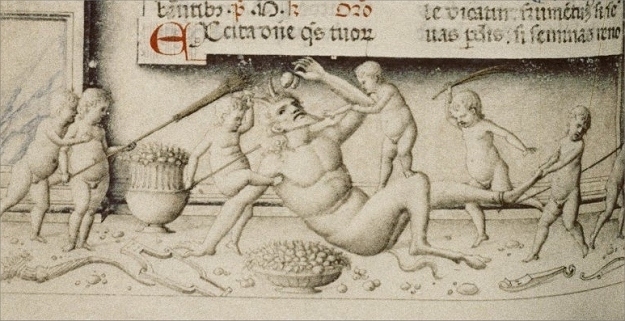 Babies torturing a naked man