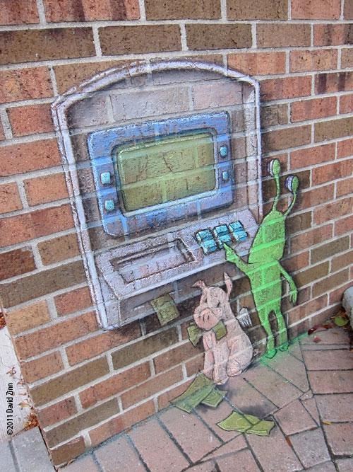 Clever Chalk Art by David Zinn